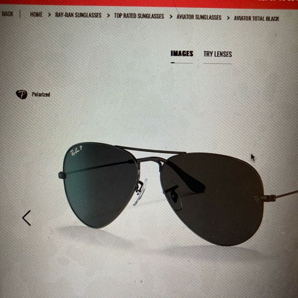Raybans total black aviator sunglasses, polarized NWT main image 4